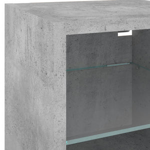 TV-Wandschrank mit LED Betongrau 30cm
