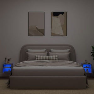 TV-Wandschränke mit LED Betongrau 2er Set