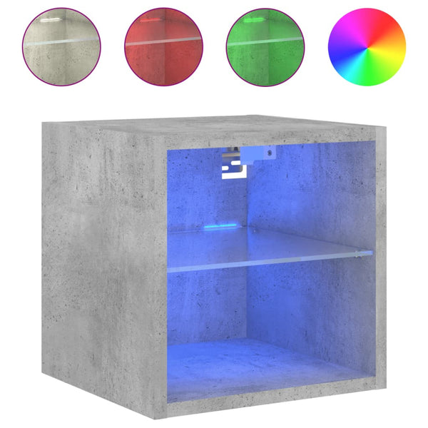 TV-Wandschränke mit LED Betongrau 2er Set