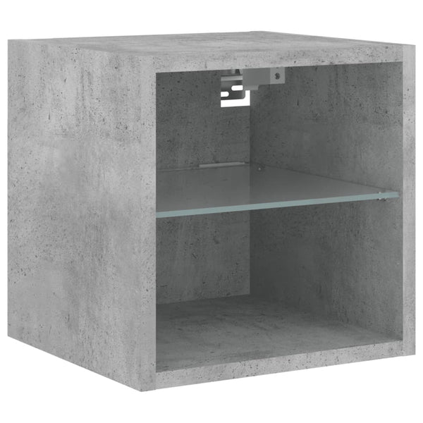 TV-Wandschränke mit LED Betongrau 2er Set