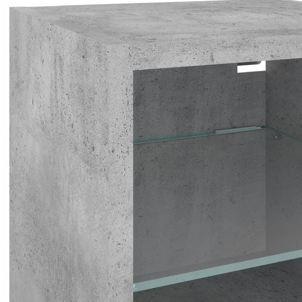 TV-Wandschränke mit LED Betongrau 2er Set