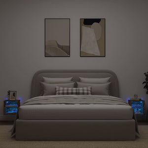 TV-Wandschränke mit LED Räuchereiche, 2er-Set