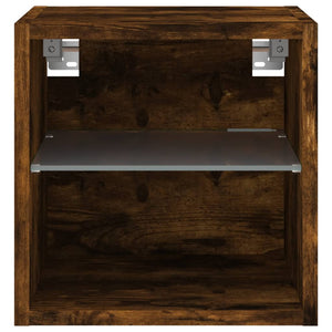 TV-Wandschränke mit LED Räuchereiche, 2er-Set