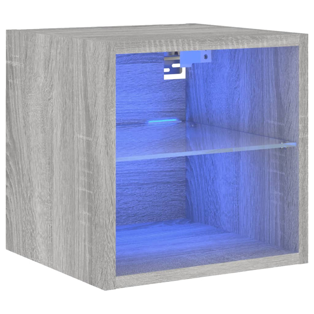 TV-Wandschrank mit LED Grau Sonoma 30x30 cm
