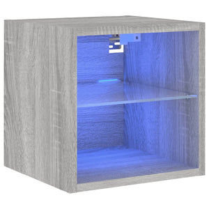 TV-Wandschrank mit LED Grau Sonoma 30x30 cm