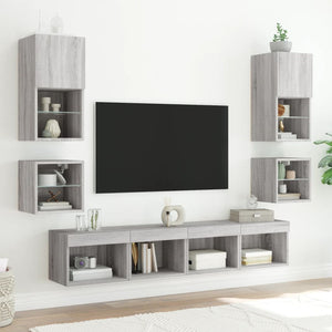 TV-Wandschrank mit LED Grau Sonoma 30x30 cm