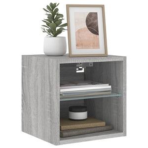 TV-Wandschrank mit LED Grau Sonoma 30x30 cm