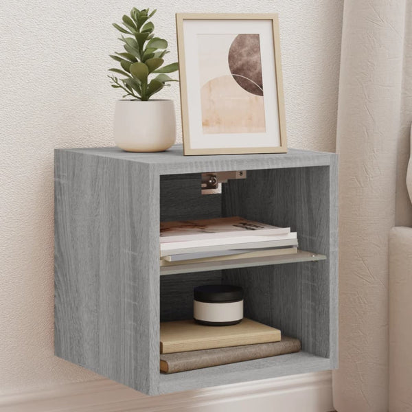 TV-Wandschrank mit LED Grau Sonoma 30x30 cm