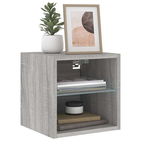 TV-Wandschränke mit LED Grau Sonoma, 2er-Set