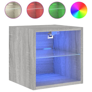 TV-Wandschränke mit LED Grau Sonoma, 2er-Set