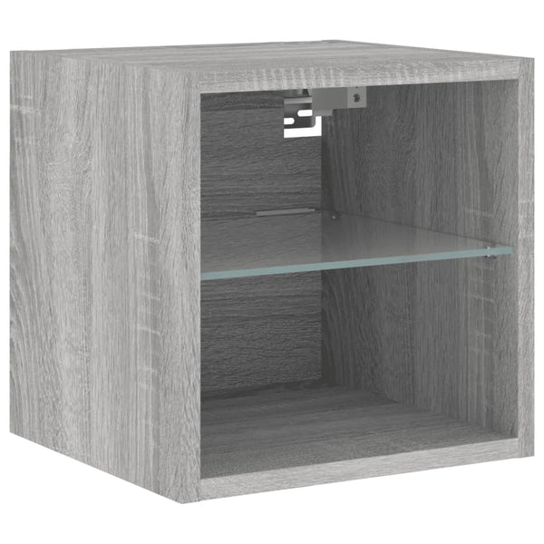 TV-Wandschränke mit LED Grau Sonoma, 2er-Set