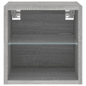 TV-Wandschränke mit LED Grau Sonoma, 2er-Set