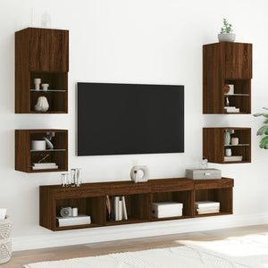 TV-Wandschrank mit LED Eichenoptik