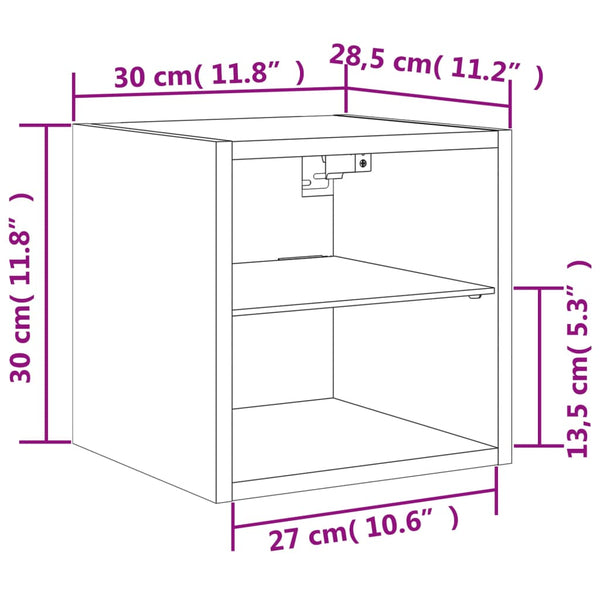 TV-Wandschränke mit LED-Leuchten, Eichen-Optik, 2er Set