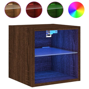 TV-Wandschränke mit LED-Leuchten, Eichen-Optik, 2er Set