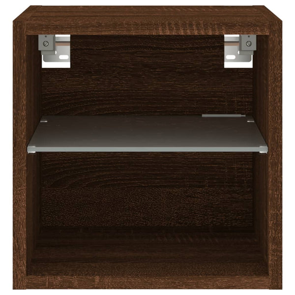 TV-Wandschränke mit LED-Leuchten, Eichen-Optik, 2er Set