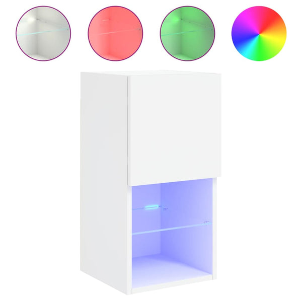 TV-Schränke mit LED-Beleuchtung, 2er-Set, Weiß