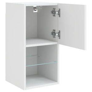 TV-Schränke mit LED-Beleuchtung, 2er-Set, Weiß