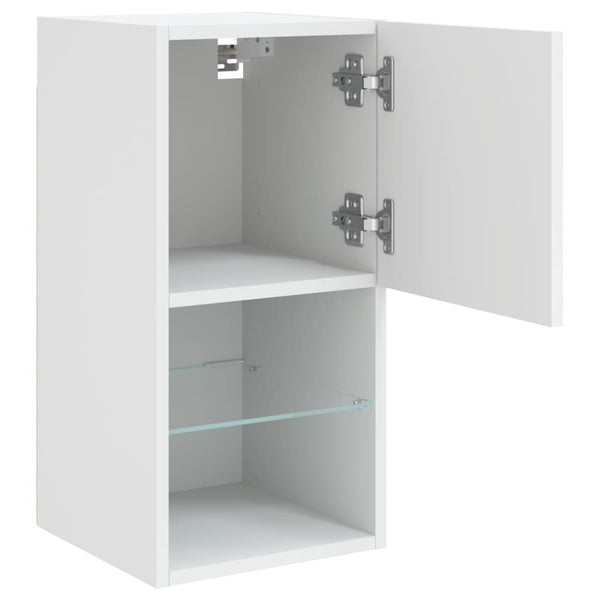 TV-Schränke mit LED-Beleuchtung, 2er-Set, Weiß