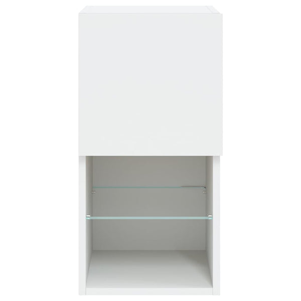 TV-Schränke mit LED-Beleuchtung, 2er-Set, Weiß