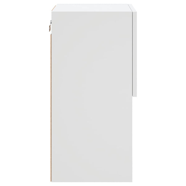 TV-Schränke mit LED-Beleuchtung, 2er-Set, Weiß