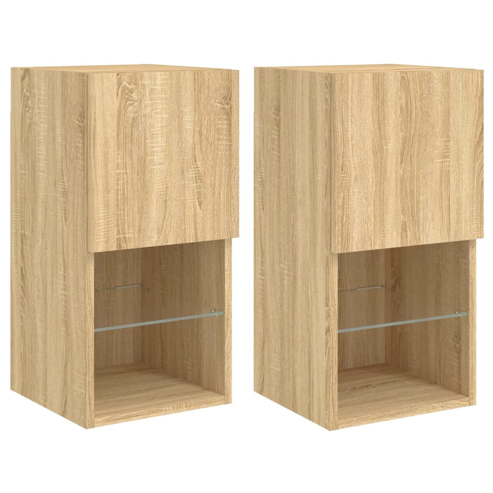 TV-Schränke mit LED Sonoma-Eiche, 2er-Set