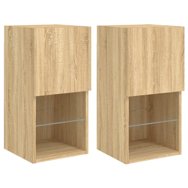 TV-Schränke mit LED Sonoma-Eiche, 2er-Set
