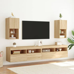 TV-Schränke mit LED Sonoma-Eiche, 2er-Set