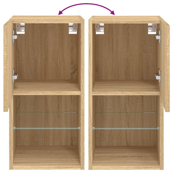 TV-Schränke mit LED Sonoma-Eiche, 2er-Set