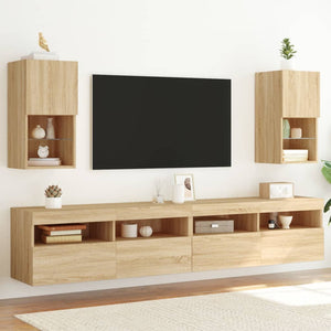 TV-Schränke mit LED Sonoma-Eiche, 2er-Set