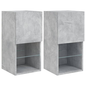 TV-Schränke mit LED Betongrau 2er Set