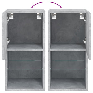 TV-Schränke mit LED Betongrau 2er Set