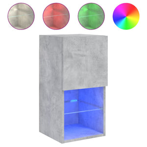 TV-Schränke mit LED Betongrau 2er Set
