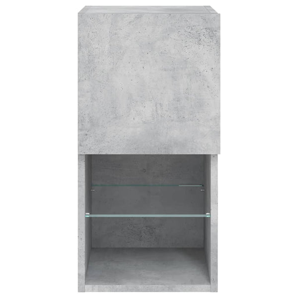 TV-Schränke mit LED Betongrau 2er Set