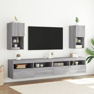 TV-Schrank mit LED Grau Sonoma 30,5x30x60 cm