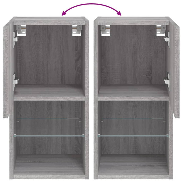 TV-Schrank mit LED Grau Sonoma 30,5x30x60 cm