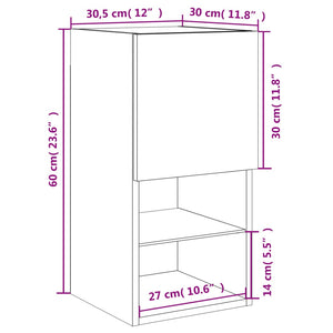 TV-Schrank mit LED Grau Sonoma 30,5x30x60 cm