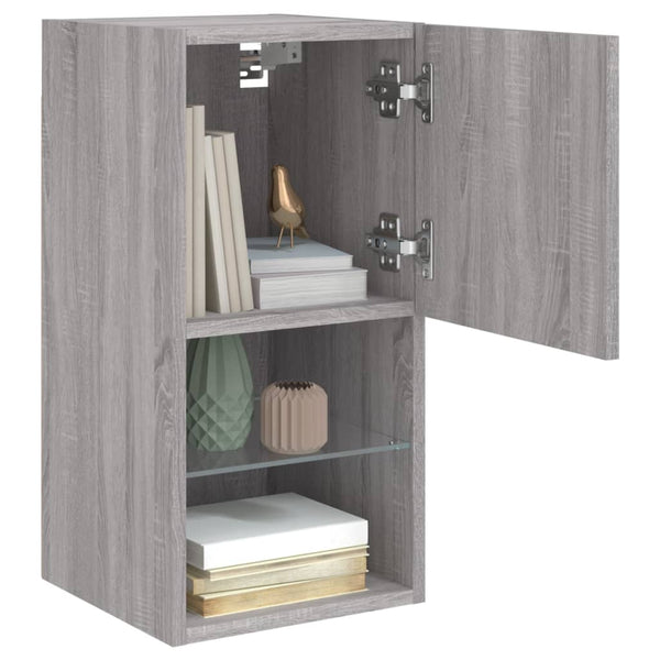 TV-Schrank mit LED Grau Sonoma 30,5x30x60 cm