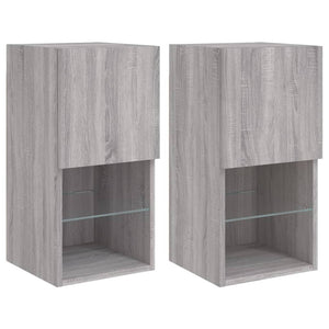 TV-Schränke mit LED Grau Sonoma 2er Set
