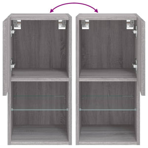 TV-Schränke mit LED Grau Sonoma 2er Set