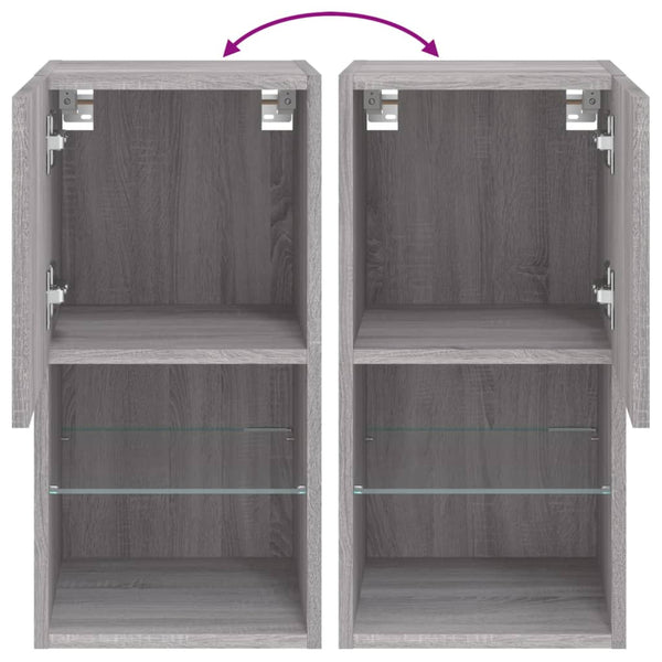 TV-Schränke mit LED Grau Sonoma 2er Set