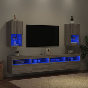 TV-Schränke mit LED Grau Sonoma 2er Set
