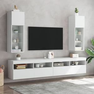 TV-Schrank Weiß mit LED 30,5x30x90 cm
