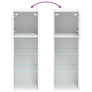 TV-Schrank Weiß mit LED 30,5x30x90 cm