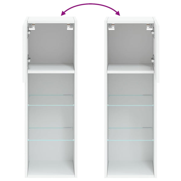 TV-Schrank Weiß mit LED 30,5x30x90 cm
