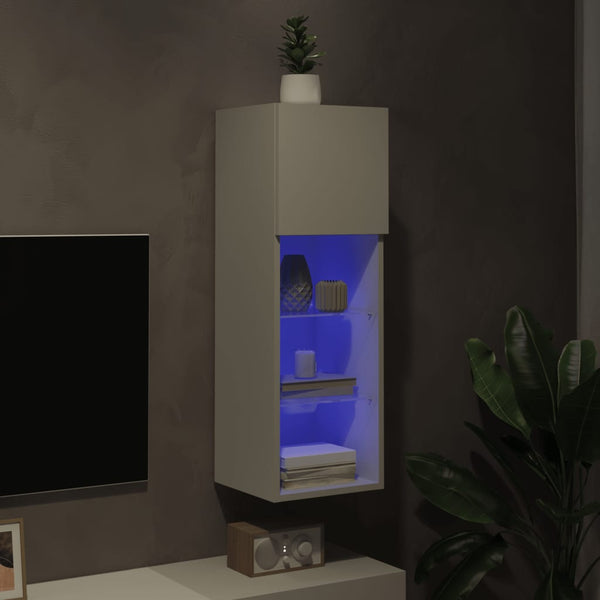 TV-Schrank Weiß mit LED 30,5x30x90 cm