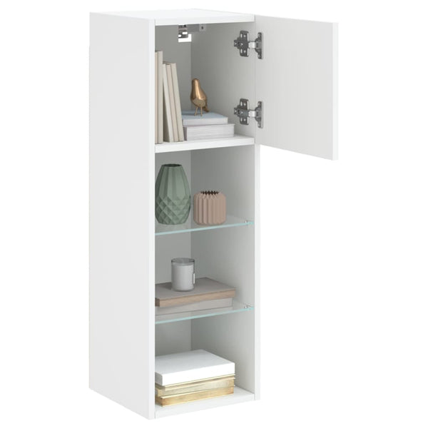TV-Schrank Weiß mit LED 30,5x30x90 cm