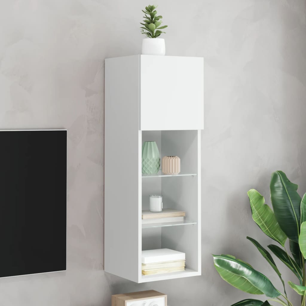 TV-Schrank Weiß mit LED 30,5x30x90 cm