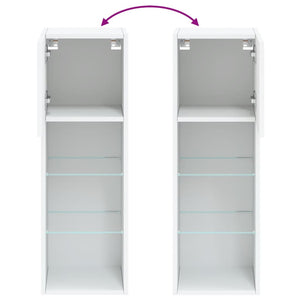 TV-Schränke mit LED, 2er-Set, Weiß