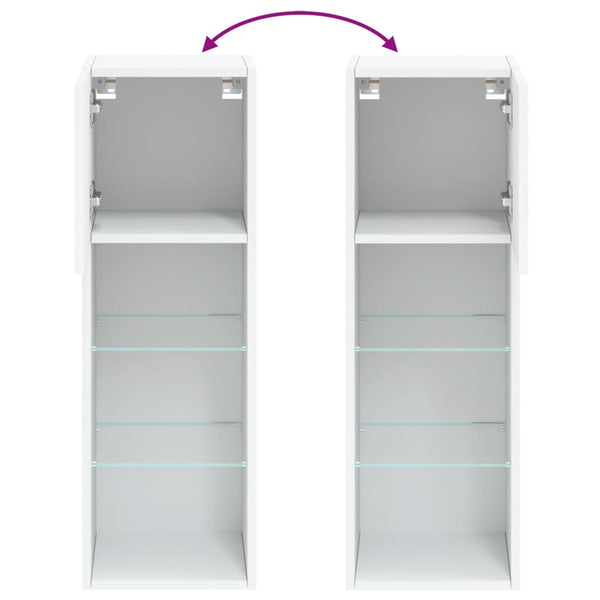 TV-Schränke mit LED, 2er-Set, Weiß